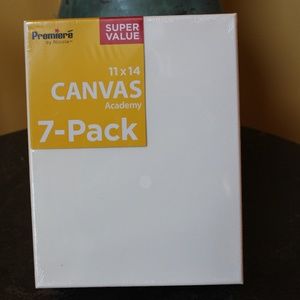 Set of 7 blank white canvases 11 x 14